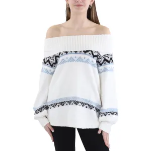 Womens Printed Knit Mock Turtleneck Sweater