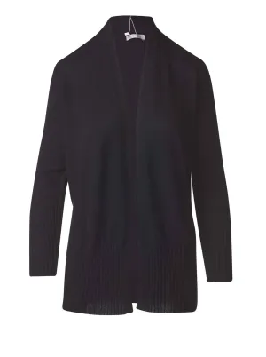 Women's Rib Trim Cardigan In Black