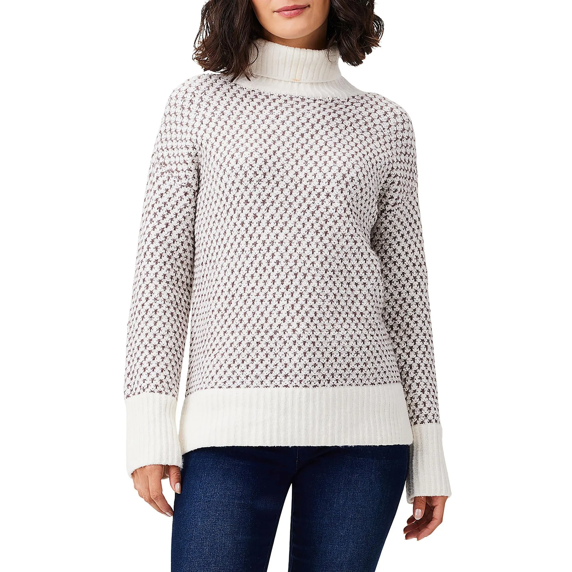 Womens Ribbed Cozy Mock Turtleneck Sweater