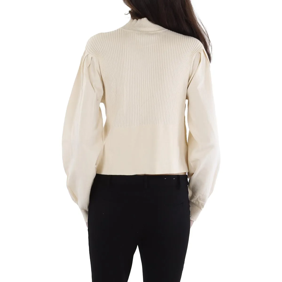 Womens Ribbed Knit Mock Turtleneck Sweater
