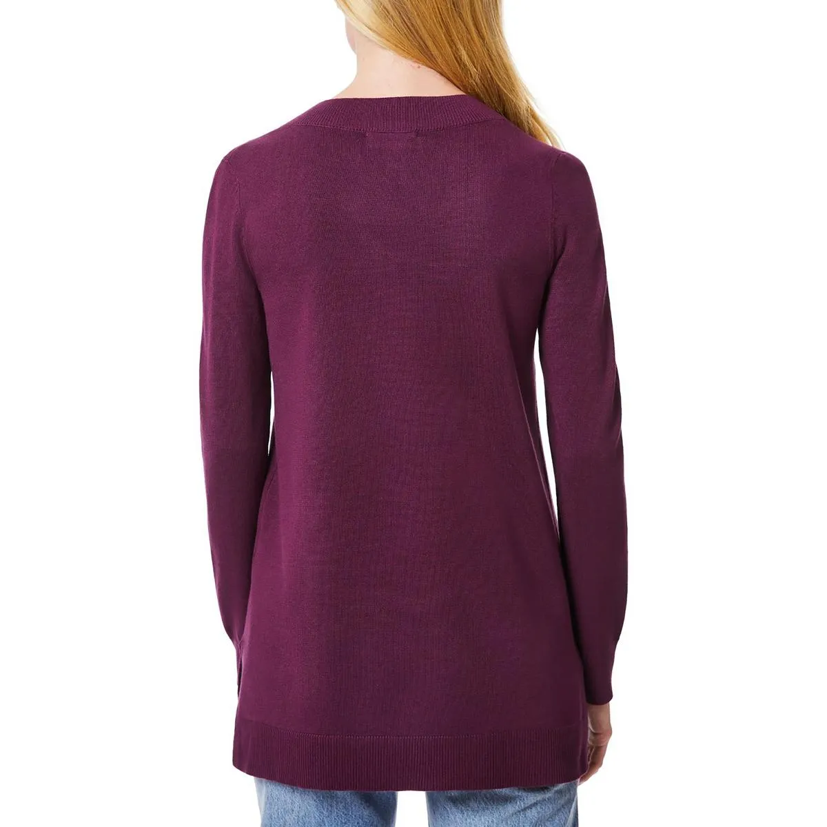 Womens Ribbed Viscose V-Neck Sweater