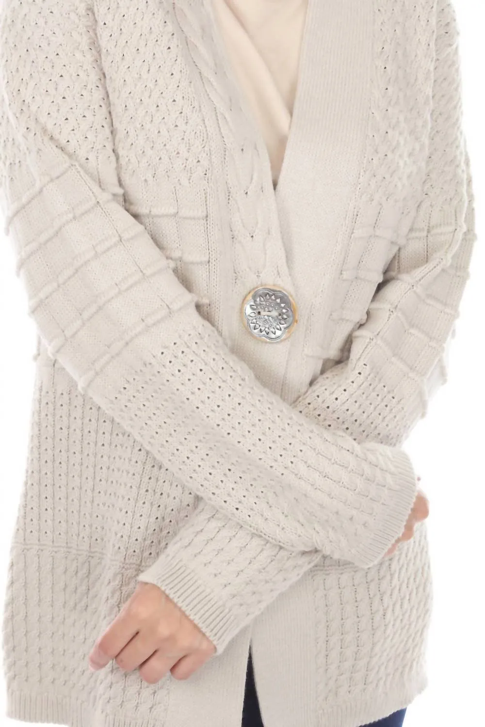 Women's See The Good Cardigan In Pebble