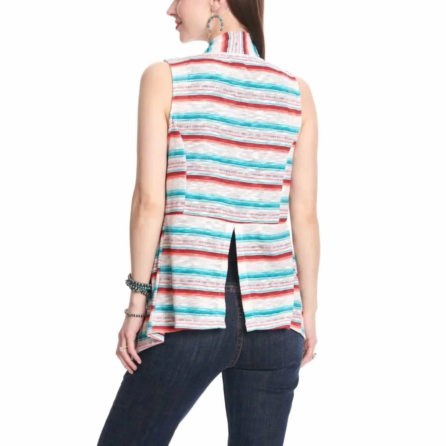 Women's Serape Printed Vest In Natural