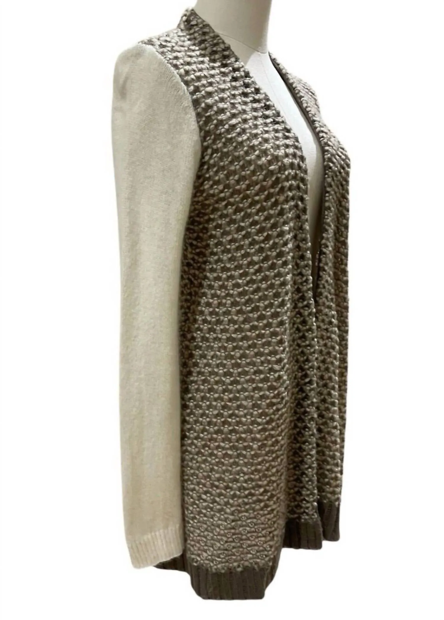 Women's Wool Angora Open Front Cardigan In Multicolor