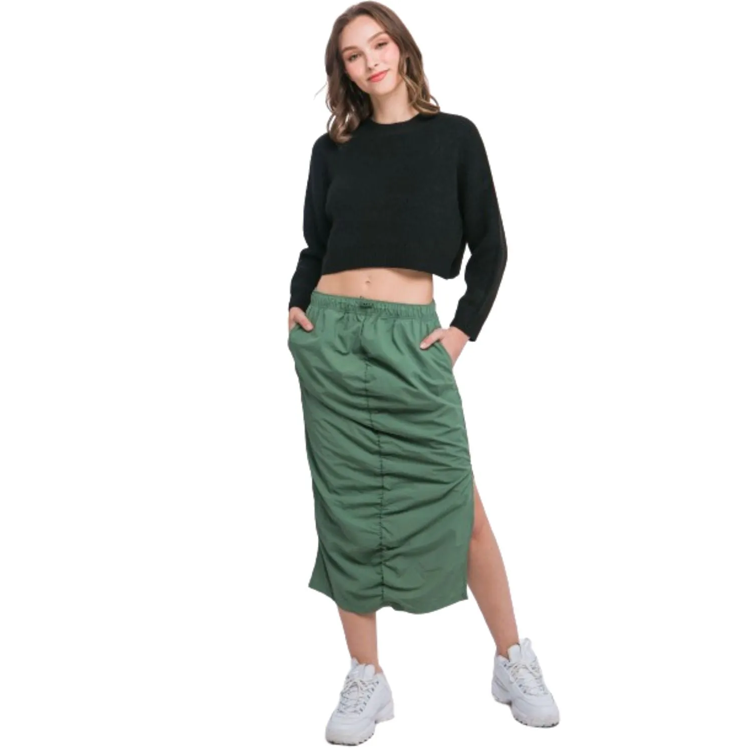 Wool Blend Cropped Sweater Top