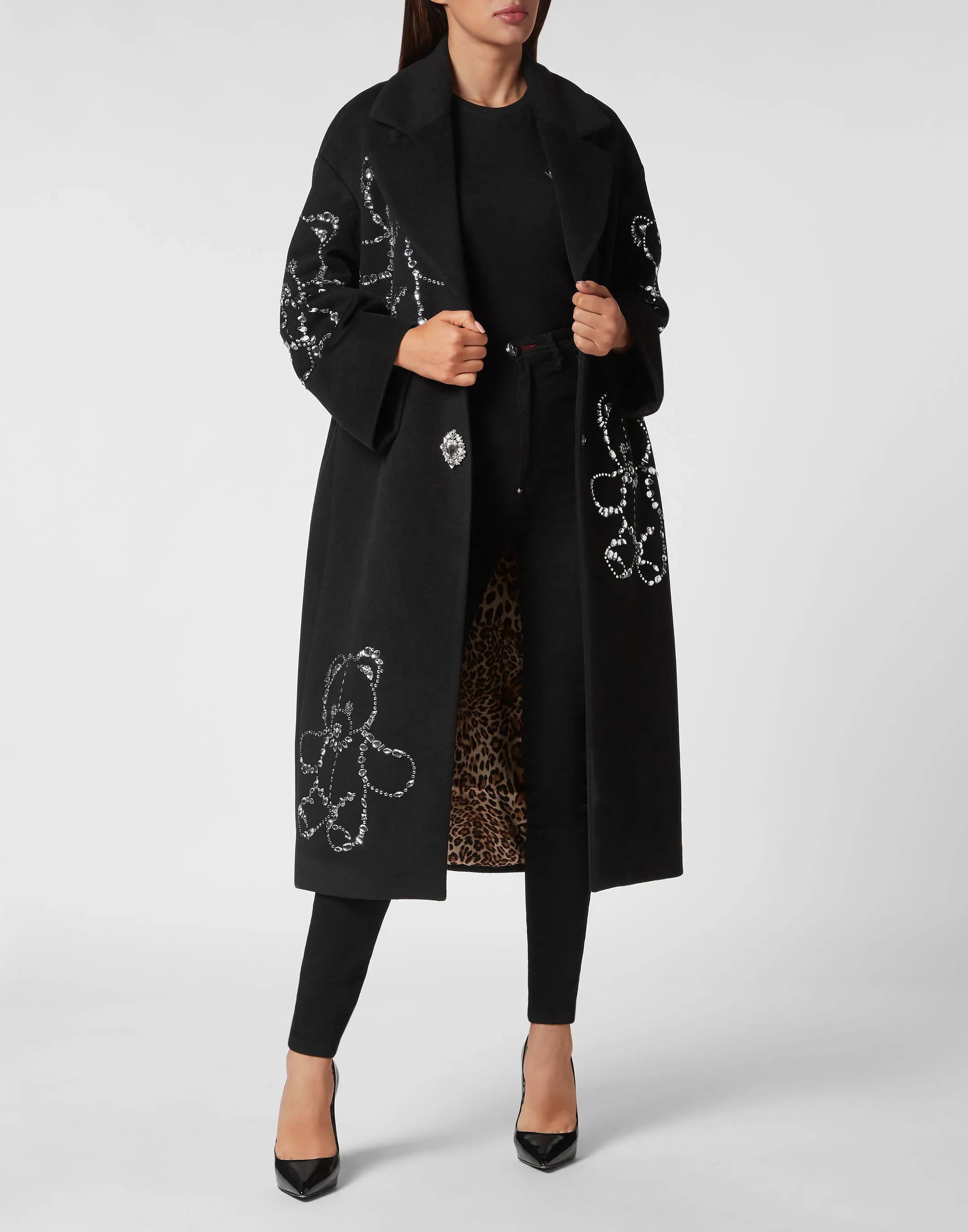 Wool Cloth Oversize Coat Castoni Teddy Bear