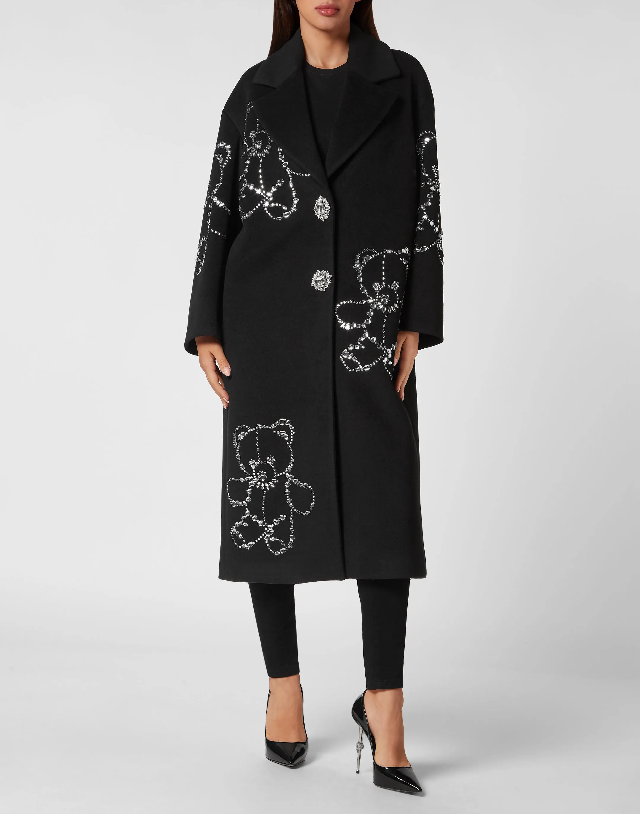 Wool Cloth Oversize Coat Castoni Teddy Bear