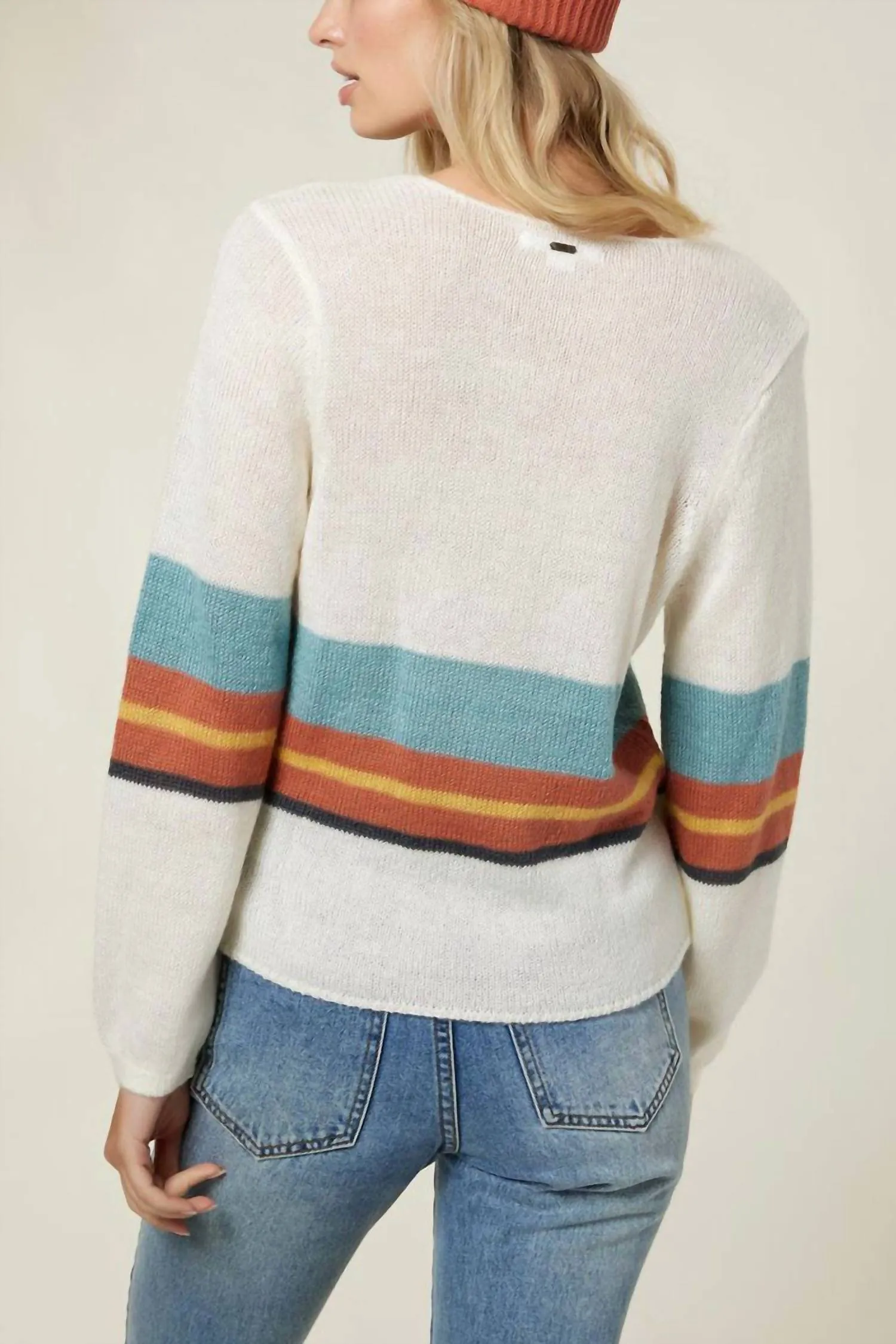 Wrap It Up Stripe Sweater In Winter White