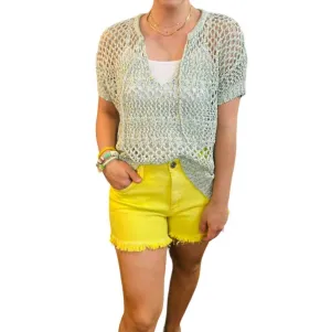 Zamira Knit Sweater In Lime Multi