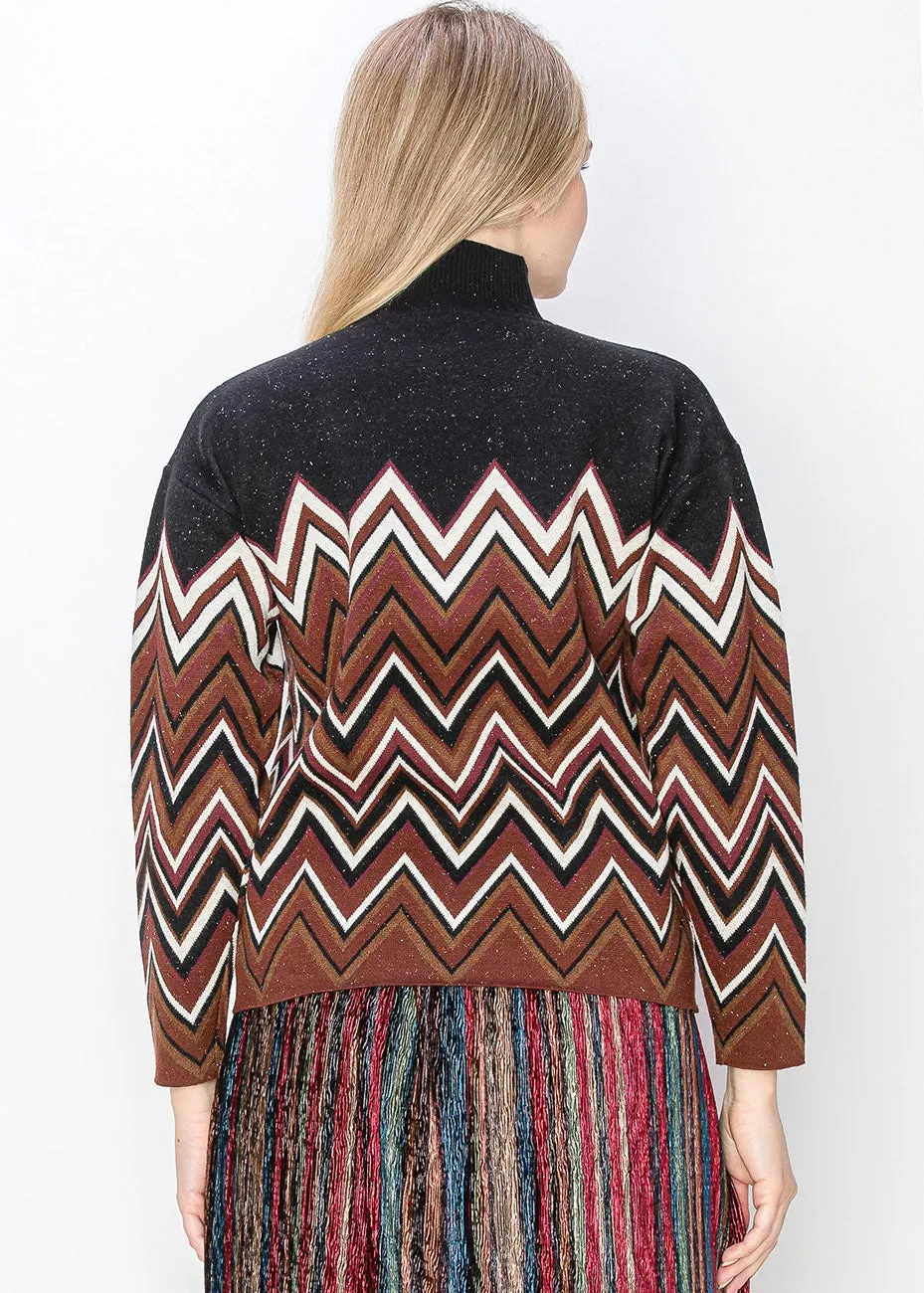 Zigzag Chic: Multicolor Chevron Sweater