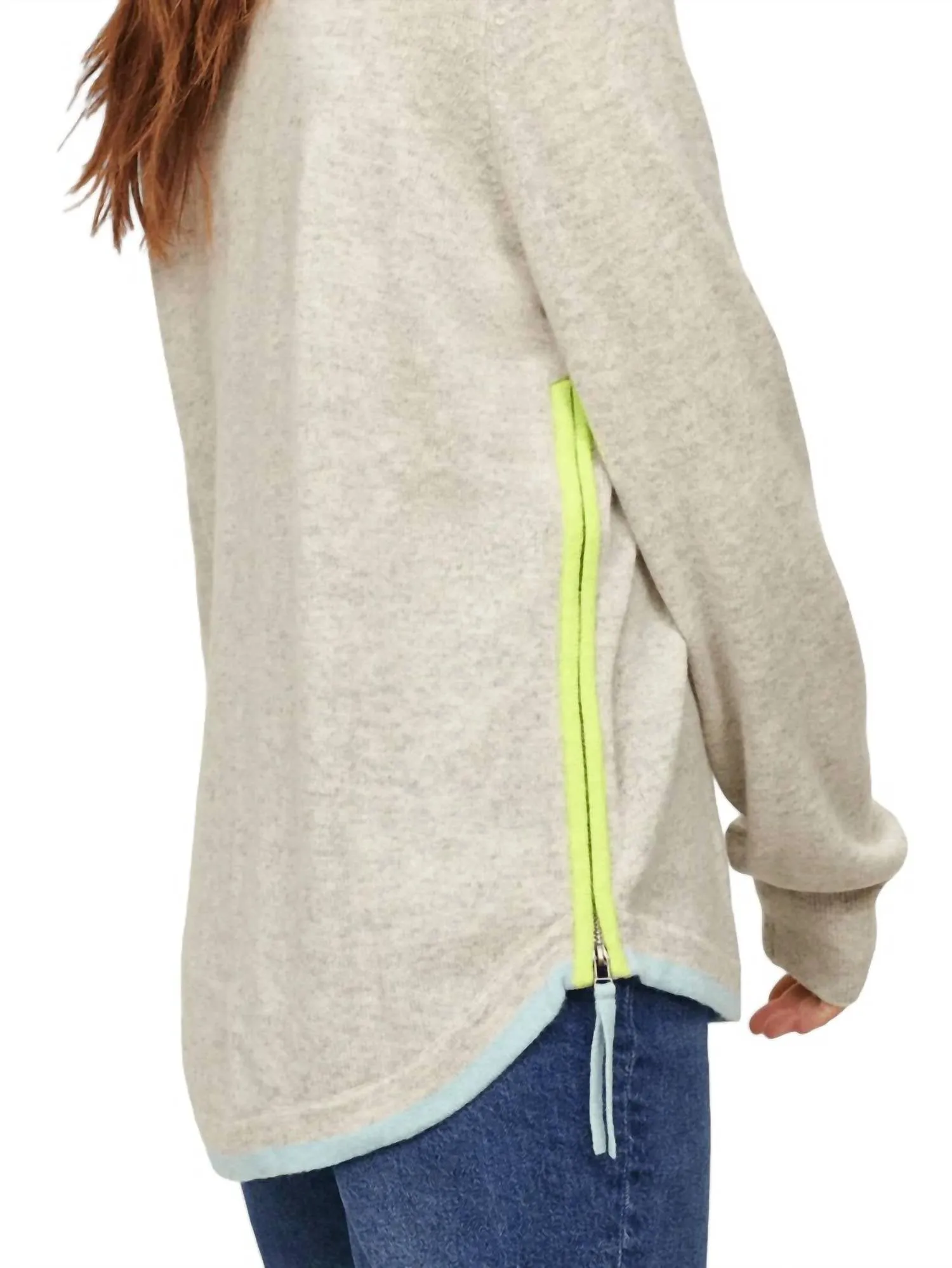 Zippy Sweater In Pale Grey